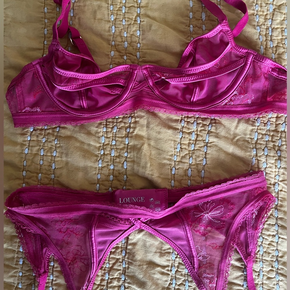 Lounge Underwear Whitney intimates set in hot pink
